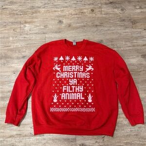 Gildan Festive Red Crewneck Sweater
